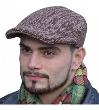 Newsboy Caps Men's Hanna Tweed Cap- Handmade in Ireland- Brown - CJ11HP6KYT1 $51.47
