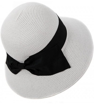 Sun Hats Womens UPF 50 Straw Sun Hat Floppy Wide Brim Fashion Beach Accessories Packable & Adjustable - C0199IDS2Z0 $27.57