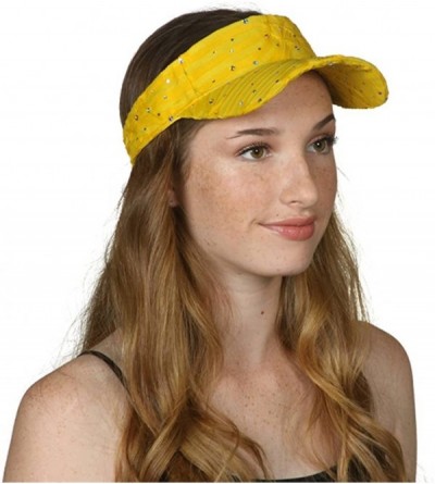 Skullies & Beanies Glitter Sequin Visor Hat - Yellow - C511V7THTAN $19.82