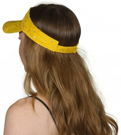 Skullies & Beanies Glitter Sequin Visor Hat - Yellow - C511V7THTAN $10.04