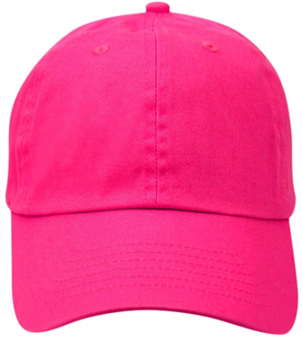 Baseball Caps Washed Low Profile Cotton and Denim Baseball Cap - Hot Pink - C612O7P02YB $8.91