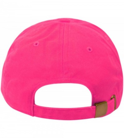 Baseball Caps Washed Low Profile Cotton and Denim Baseball Cap - Hot Pink - C612O7P02YB $8.91
