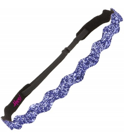 Headbands Women's Adjustable NO Slip Wave Bling Glitter Headband - Purple Wave 1pk - CY11VC7E9ZJ $8.83