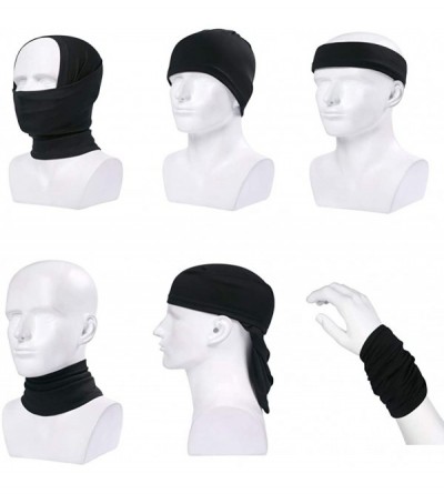 Balaclavas Summer Neck Gaiter Face Scarf/Neck Cover/Face Cover for Running Hiking Cycling - Black *2 - CY18YZSLM8U $18.56