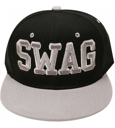 Baseball Caps Swag Snapback Caps - Black/Light Gray - CP18DHAI9XC $13.34