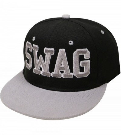 Baseball Caps Swag Snapback Caps - Black/Light Gray - CP18DHAI9XC $13.34