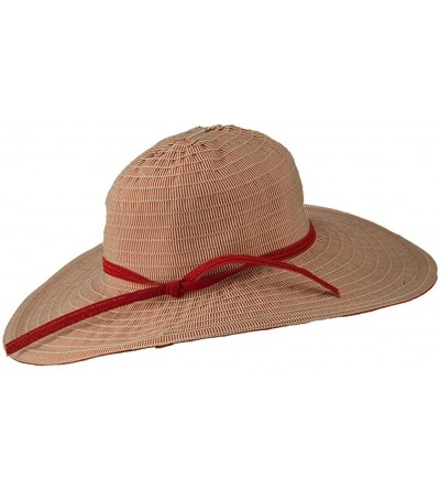 Sun Hats Woman's Paper Braid Ribbon Tie Hat - Red W27S54C - C611D3HB84B $44.34