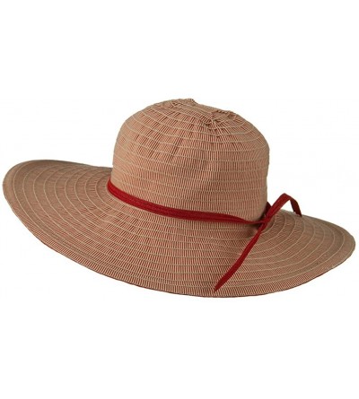 Sun Hats Woman's Paper Braid Ribbon Tie Hat - Red W27S54C - C611D3HB84B $44.34