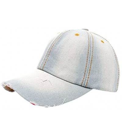 Baseball Caps Denim Baseball Caps Vintage Style Plain Caps Adjustable Strap Baseball Hat - 2c - CY182L9AHC5 $9.82