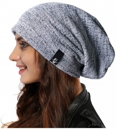 Skullies & Beanies Women Oversized Slouchy Beanie Knit Hat Colorful Long Baggy Skull Cap for Winter - B413-grey - CL1925G09C7...