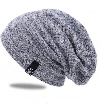 Skullies & Beanies Women Oversized Slouchy Beanie Knit Hat Colorful Long Baggy Skull Cap for Winter - B413-grey - CL1925G09C7...