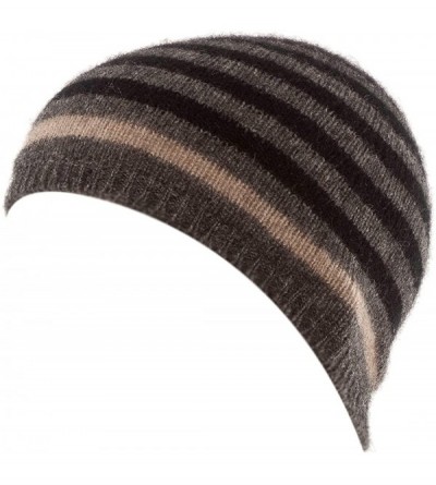 Skullies & Beanies New Zealand Wool/Brushtail Possum Blend Stripe Hat Unisex - Mocha Stripe - C2110X9EX5N $45.23