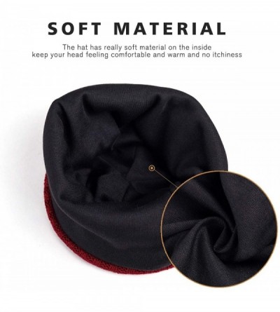 Skullies & Beanies Mens Slouchy Beanie Oversized Long Knit Hat Summer Winter Cap - Claret - C818YDZ4785 $11.01