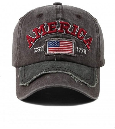 Baseball Caps Outdoor Baseball American Embroidered Patriotic - Brown - CP18T4S7EG2 $13.13