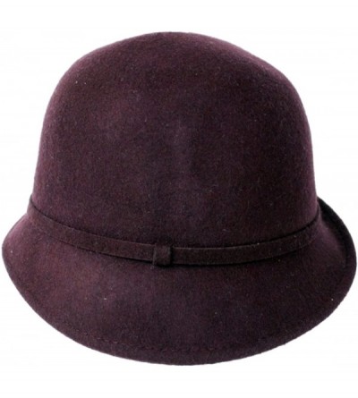 Bucket Hats Women's Cloche Bucket Hat Adjustable Wool Aged Red - CJ12EPKEJP9 $47.55