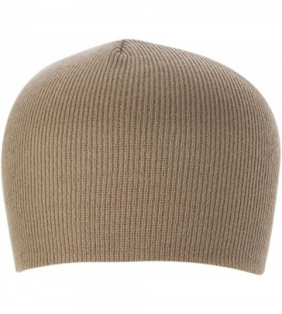 Skullies & Beanies 100% Soft Acrylic Solid Color Beanie Winter Hat - Skull Knit Cap - Made in USA - Khaki - CF187ITM6KO $57.36