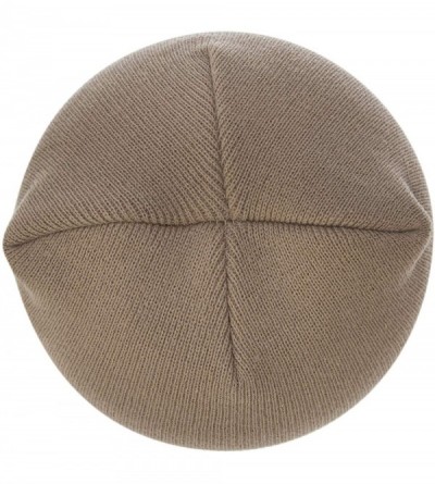 Skullies & Beanies 100% Soft Acrylic Solid Color Beanie Winter Hat - Skull Knit Cap - Made in USA - Khaki - CF187ITM6KO $30.19