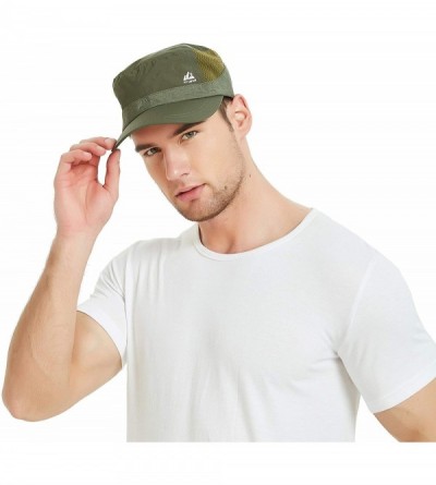 Sun Hats Men's Army Cap Mesh Sun Hat Sun Protection Military Corps Hat Flat Top Cap - Army Green - CM18RW0GNRD $7.31