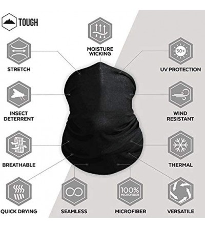 Balaclavas 5-Pack Bandanas Neck Gaiter Scarf Face Protection Magic Scarf Headwear Dust Mask- Face Scarf Mask Black - CB1984DM...