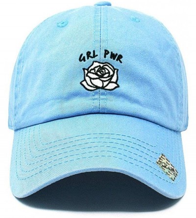 Baseball Caps Girl Power Dad Hat Cotton Baseball Cap Polo Style Low Profile - Sky - CG18Q278Y8A $27.68