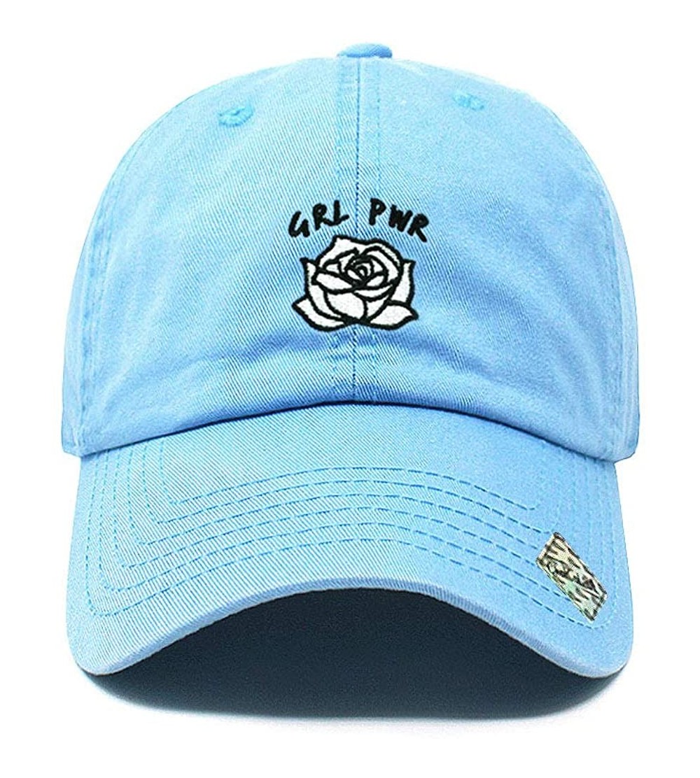 Baseball Caps Girl Power Dad Hat Cotton Baseball Cap Polo Style Low Profile - Sky - CG18Q278Y8A $14.00