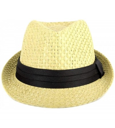 Fedoras Unisex Summer Short Brim Fedora - Hats for Men & Women + Panama Hats & Straw Hats - Ivory Basket Weave - CR17YHNXS8Q ...