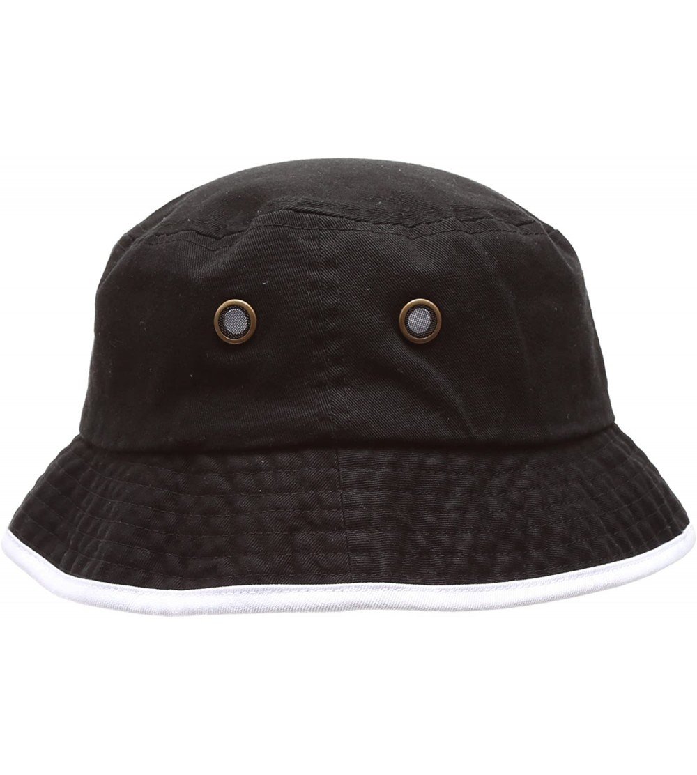 Summer Adventure Foldable 100% Cotton Stone-Washed Bucket hat with Trim ...