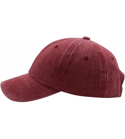 Baseball Caps Baseball Cap Men Women Hat - Unisex 100% Cotton Plain Pigment Dyed - Burgundy - C718DAUEZGC $12.11