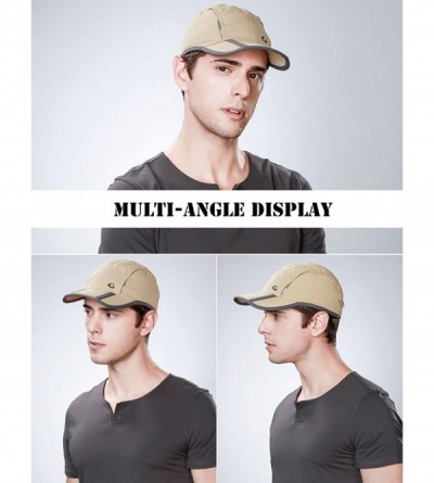 Baseball Caps Mens UPF50 Quick-Dry Baseball Cap Foldable Brim Free-Size Sun Hat Unisex - 89056_beige - CW17Z6M7HZH $11.61