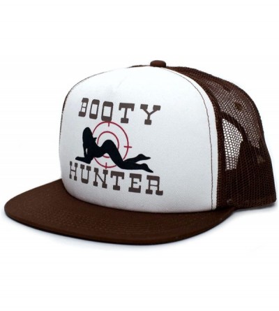 Baseball Caps Flat Bill Unisex-Adult One-Size Trucker Hat Cap Brown/White - CI180CDUQIC $15.74