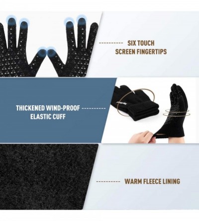 Skullies & Beanies Winter Beanie Gloves Touchscreen Infitiny - Gloves&beanie Black Dark Gray - CQ18XGOI4IM $9.59