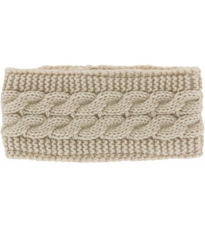 Cold Weather Headbands Women's Plush-Lined Head Warmers- Oatmeal- One Size - CA18HYWMKX6 $8.28