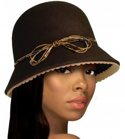 Sun Hats Soft-As-Cashmere Felt Bell Cloche Hat - 47800 - Brown - CX118CQG8BL $52.75
