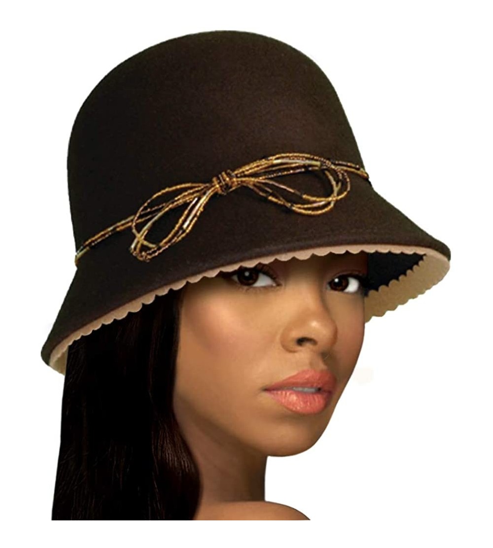 Sun Hats Soft-As-Cashmere Felt Bell Cloche Hat - 47800 - Brown - CX118CQG8BL $52.75