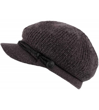 Newsboy Caps Women Winter Knit Newsboy Caps Lady Warm Baker Beanie Hat SLG1226 - Charcoal - C818ZA6Z0IH $68.01