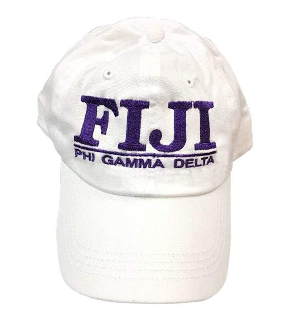 Baseball Caps Phi Gamma Delta World Famous Line Hat - White - CT11EVA7KSV $29.56