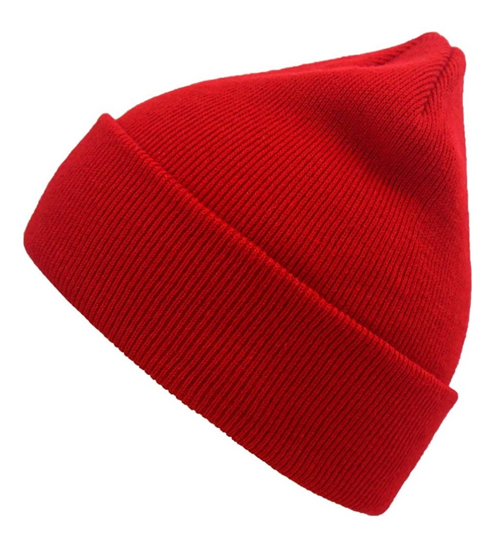 Skullies & Beanies Slouchy Winter Hats Knitted Beanie Caps Soft Warm Ski Hat - Red - CY18WSZ624H $8.43