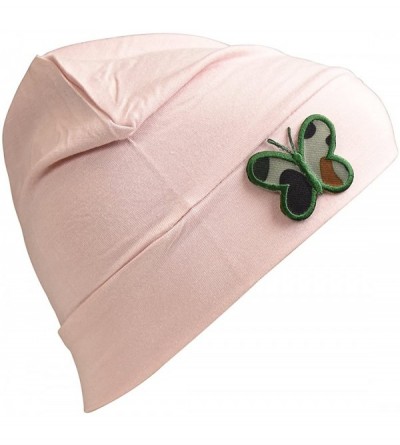 Skullies & Beanies Soft Chemo Cap Cancer Beanie with Green Camo Butterfly - Light Pink - CU12OCPJ1F5 $17.60