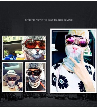 Balaclavas Unisex Animal Face 3D Print Ski Balaclava Full Face Cycling Mask Ski Mask - Grey - C212NYR4H69 $13.44