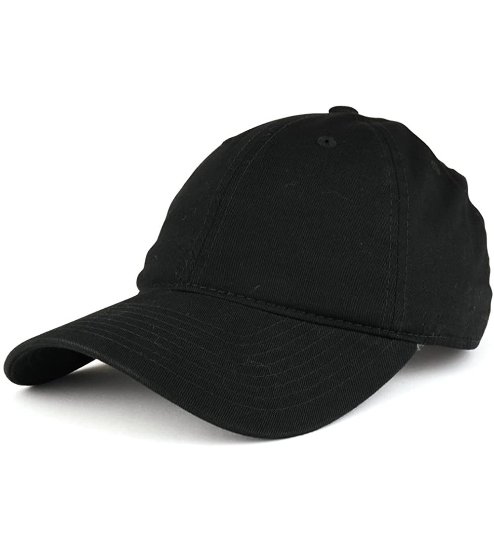 Baseball Caps Low Profile Vintage Washed Cotton Baseball Cap Plain Dad Hat - Black - CQ1864WIYCN $13.46