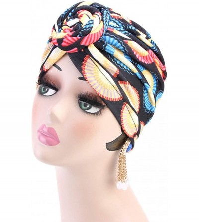 Sun Hats Women Turban Hat Hair Wrap African Jersey Magic Headband Turbans Headwrap Bohemian Boho Chemo Cap - Black - CA18Y60Z...