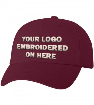 Baseball Caps Custom Dad Soft Hat Add Your Own Embroidered Logo Personalized Adjustable Cap - Maroon - CM1953WGHUE $49.15