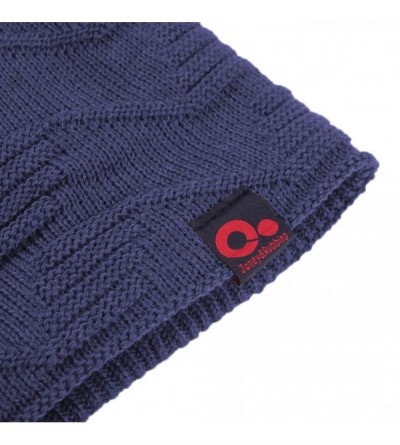 Skullies & Beanies Winter Baggy Slouchy Stocking Beanie Thick Knit Fur Lined Ski Hat Large Skull Cap - Blue - C018K40UUQI $9.29