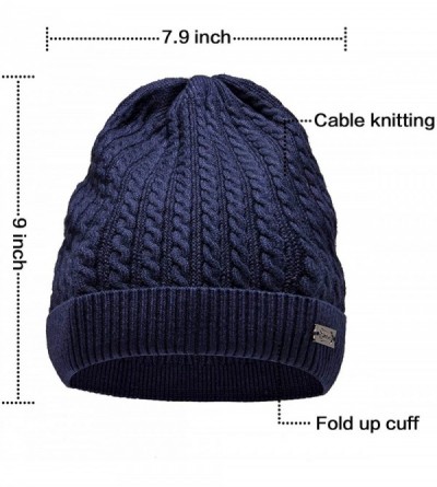 Skullies & Beanies Beanies for Small Head Cable Knit Beanie Winter Hats for Women Skull Caps for Ladies (Grey) - Navy - C7187...