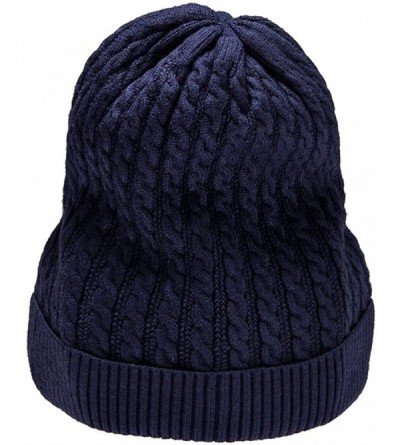 Skullies & Beanies Beanies for Small Head Cable Knit Beanie Winter Hats for Women Skull Caps for Ladies (Grey) - Navy - C7187...