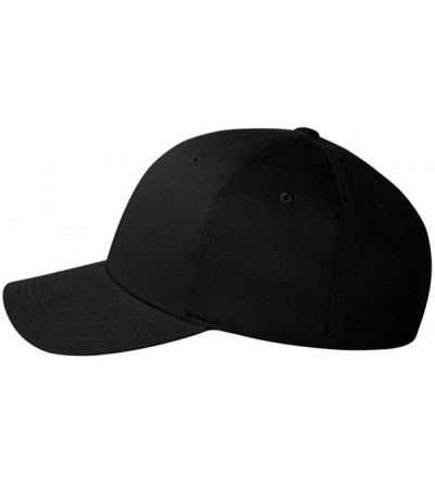 Baseball Caps Brushed Cotton Twill Mid Profile Velcro Cap - Black - CM11H6C2X9N $7.69