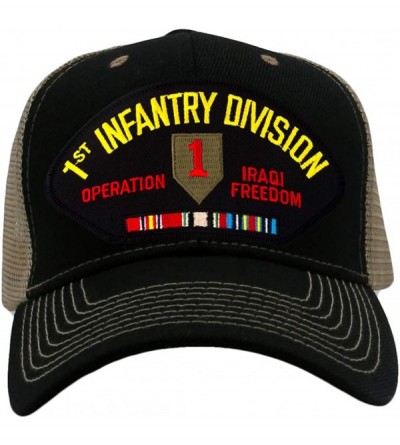 Baseball Caps 1st Infantry Division - Operation Iraqi Freedom Hat/Ballcap Adjustable One Size Fits Most - Mesh-back Black & T...