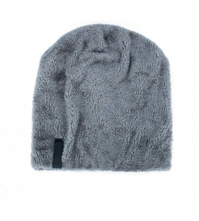 Skullies & Beanies Men Women Winter Warm Stretchy Beanie Skull Slouchy Cap Hat Fleece Lined - Navy Blue - CS18K622T8I $10.84