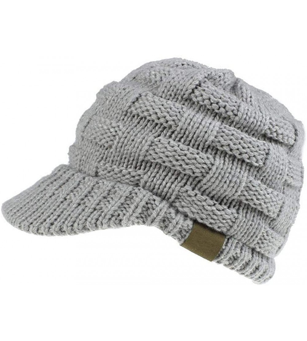 Skullies & Beanies Women Knitted Cap Winter Warm Ponytail Beanie Hats & Caps - Light Grey - CL192KYTI96 $12.39