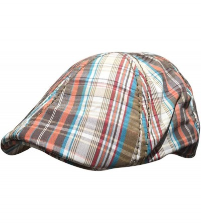 Newsboy Caps Plaid Low Profile Retro Newsboy Ivy Driver Flat Cap Hat (Large/X-Large) - C0119AHX2DH $35.12